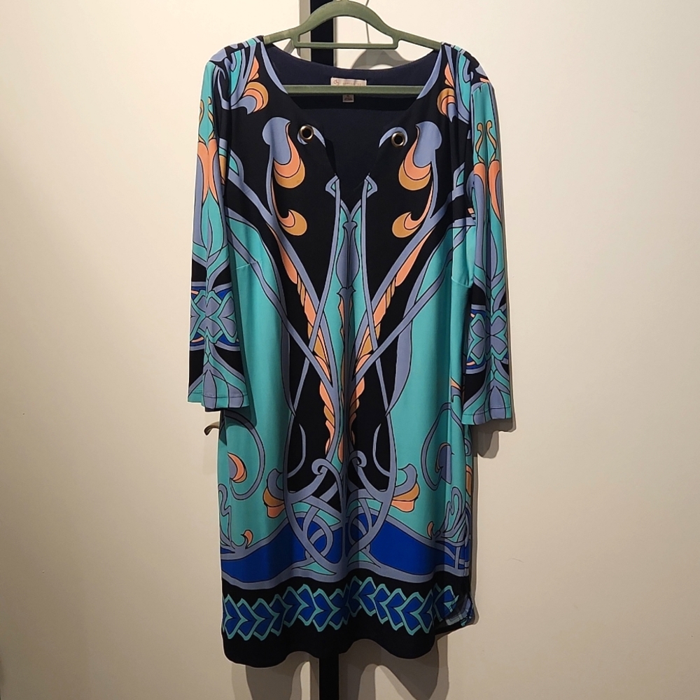 CB Dress lined, unique print, XL